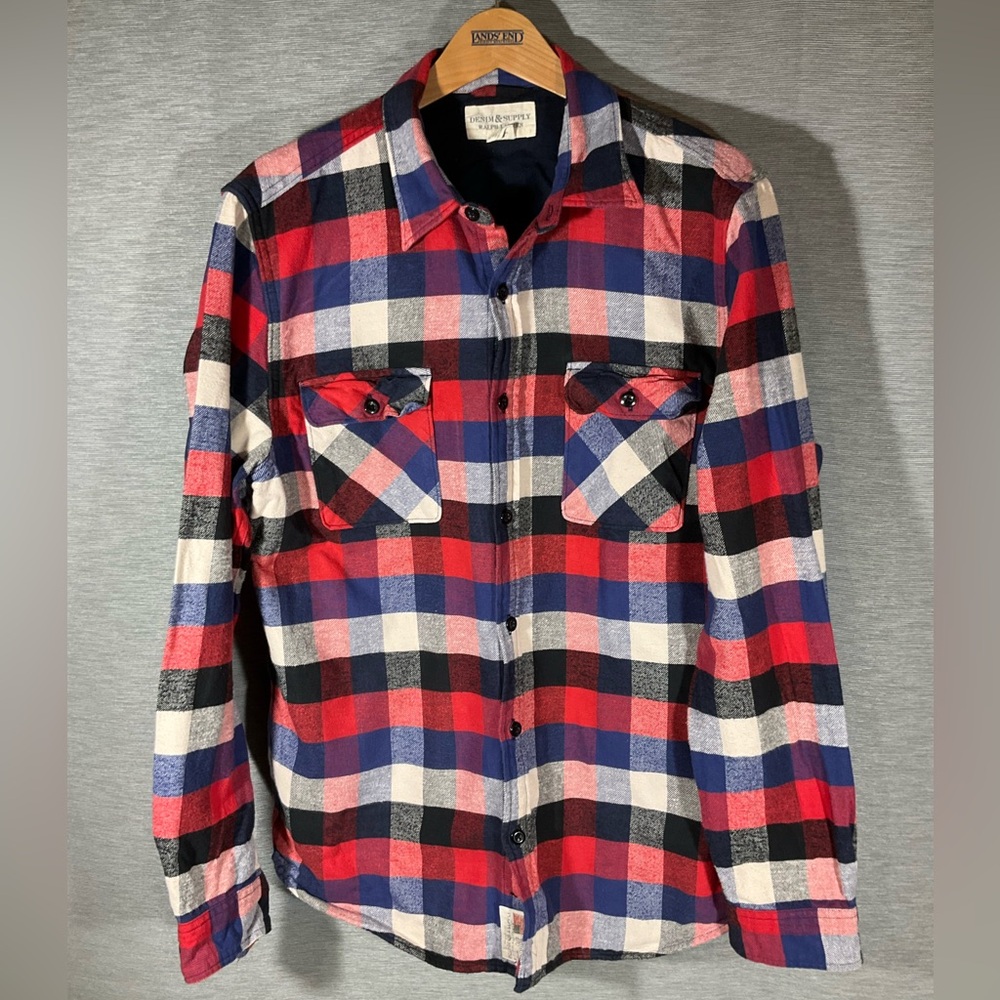 Ralph Lauren Denim & Supply Red and Blue Plaid Shirt, size XL